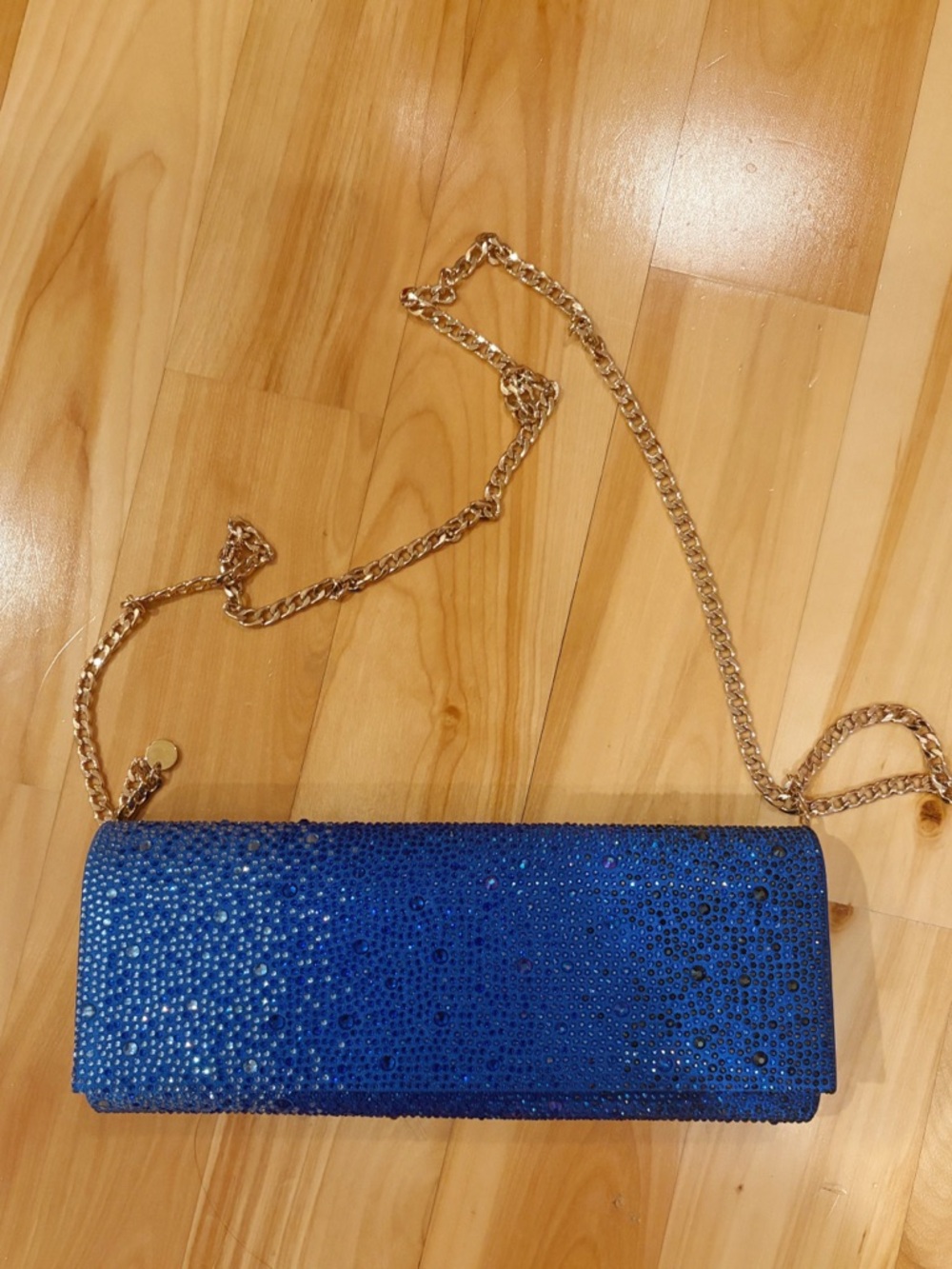 NWOT Camille Hotfix Clutch Blue Ombré Sequin Purse